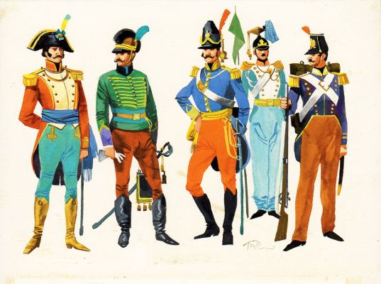 Ferdinando Tacconi | Uniformi Esercito portoghese: 1802-1855 | Tavole Originali