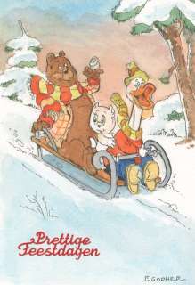 Godhelp, Frits - Originele aquarel - Tom Poes, Heer Bommel & Wammes Waggel - Winterpret! - (1985) | Catawiki