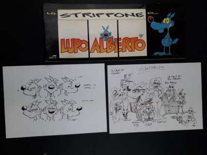 Lupo Alberto - Silver, Giacomo Michelon - 2xStudi Originali "Lupo Alberto | Gangsta City" + Albo "Lo Strippone" - Softcover - First edition - (1991) | Catawiki