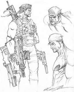 Punisher - Original drawing - Character Sketches by Hoang-Nguyen - Size: 27,5 x 35 cm.