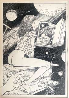 Milo Manara, Fone - Illustrazione originale da "L’Apparenza Inganna" - cm 35x50 - Loose page - (1981) | Catawiki