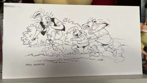 Suske en Wiske - Originele tekening - Suske en Wiske - De hellegathonden - Loose page | Catawiki