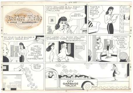 Ernie Bushmiller | Bushmiller - Fritzi Ritz 1/8/1950 NO RESERVE! | Russ Cochran