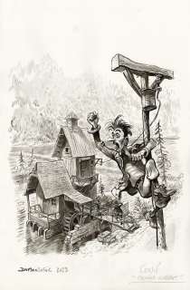 Nicolas Dumontheuil - Le Meunier Hurlant – Dessin original de couverture