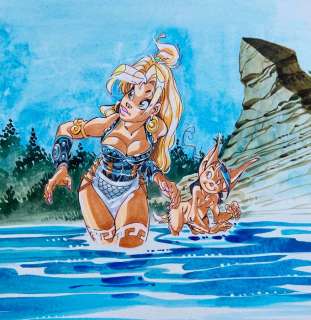 Crisse - Dessin original couleur - Atalante et Pyros - (2015) | Catawiki