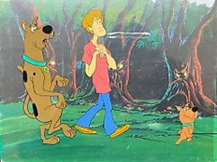 Hanna-Barbera - Scooby-Doo, Where Are You! - Animation cel - Shaggy Rogers, Scooby-Doo and Scrappy-Doo