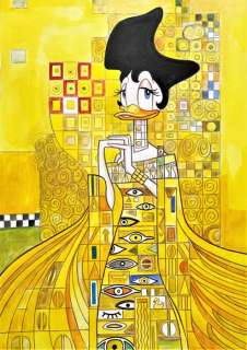 Tony Fernandez, Disney Artist | Daisy Inspired By Klimt’s "The Woman In Gold" - Large Original painting - Signed by Tony Fernandez - 70 x 50 cm | Catawiki