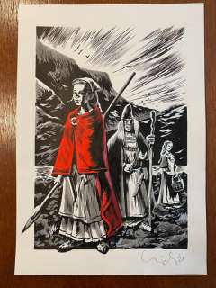 Kriek, Erik | Kriek, Erik - Originele tekening - De vrouwen uit ’De balling’ - (2021) | Catawiki