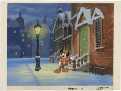 Walt Disney Studios | Mickey’s Christmas Carol - Original production cel - Mickey - Exemplaire unique - (1984) | Catawiki