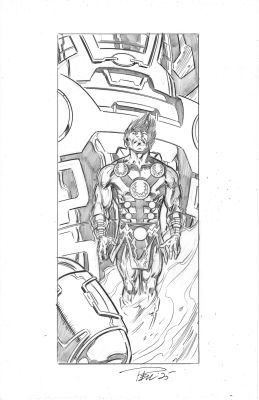 Paul Pelletier | Sketch Pin-Up, Eternals, Ikaris and Celestial | Paul Pelletier