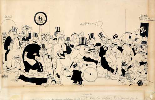 Dubout (Albert) | Vacances, illustration Ã  l’encre de Chine pub… | Millon