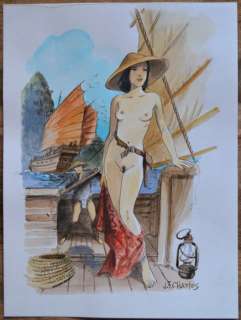 Charles, Jean-François | Charles, Jean-François - Aquarelle originale + Carnet du Pinceau d’Or - China Li | Catawiki