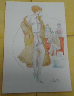 Leone Frollo | Leone Frollo - matite colorate original artwork "Mona Street" firmata - Page volante - Exemplaire unique | Catawiki