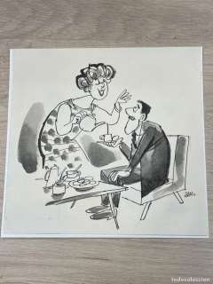 Dibujo Original de Antonio Mingote - El Inglés Mr. Theabald - Noticias Frescas 1959