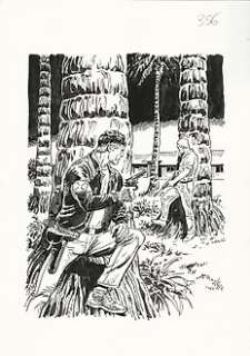 Roberto Diso - Mister No #356 - Roberto Diso - cover originale "Corsa contro il Tempo" - Page volante - Exemplaire unique - (2005)