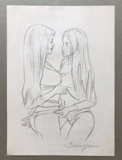 Roberto Baldazzini | Roberto Baldazzini - Disegno originale a matita - firmato - Page volante | Catawiki