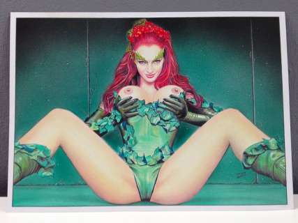 T. Grayson | Hot hot Sexy Poison Ivy (Huma Thurman/Batman) - Original Sexy Colored Pencils Nude Drawing - Signed - (2020) | Catawiki