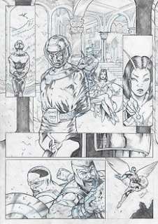 Domenech, Sergi - The Avengers : Kang the Conqueror, Mantis, Captain America, Falcon - Original Full Page - Sergi Domenech