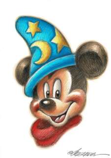 Joan Vizcarra | Mickey Sorcerer Portrait - Original Drawing - Joan Vizcarra | Catawiki