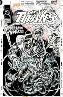 Bill Jaaska - new titans #111 cover (arsenal, changeling, pantha, baby wildebeest) 1994