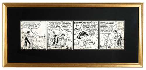 HISTORIC "LI’L ABNER" ORIGINAL DAILY STRIP ART FEATURING THE SECOND APPEARANCE OF SHMOO. | Hake’s