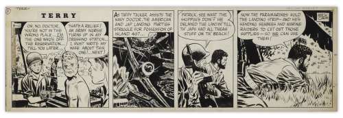 ’’Terry and the Pirates’’ Original Comic Strip by Milton Caniff From 1943 | Nate Sanders