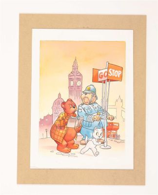 Dick Matena – original drawing after Marten Toonder Tom Poes “Go Stop” | Comic Art Masters