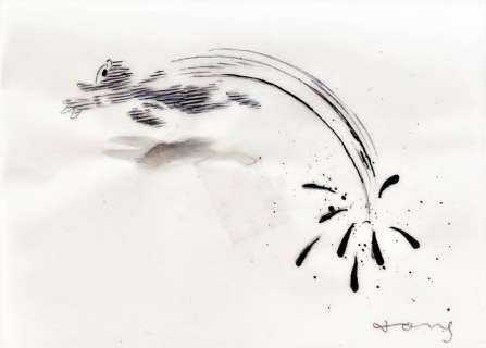 Tony Fernandez, Disney Artist | Donald Duck Ink Jump! - Original Sketch - Signed by Tony Fernandez | Catawiki