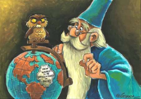 Joan Vizcarra | Merlin & Archimedes [The Sword in the Stone] - Original Painting - Joan Vizcarra - Acrylic Art | Catawiki