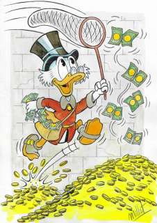 Millet | Scrooge McDuck - Original Drawing - Millet - Size: 21 x 29,5 cm | Catawiki