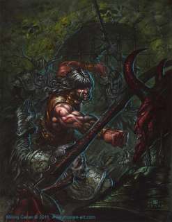 Milivoj Ceran - Conan painting for conan divlji mač (savage sword of conan) - bookglove publishing - 2011 signed