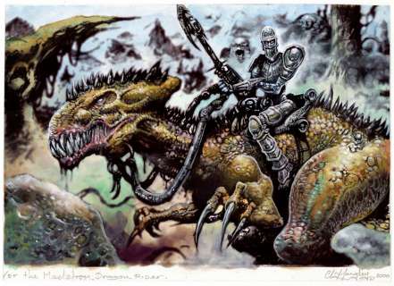 Clint Langley - Dragon Rider (Vor the Maelstrom) Painting by Clint Langley