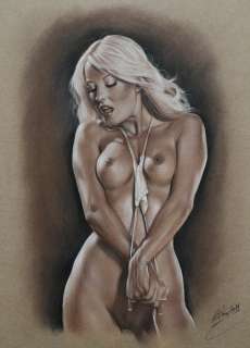 Denis Prenzel | Denis Prenzel - Original drawing - Pin-up - Abigal - Size: 30 x 40 cm. - (2021) | Catawiki