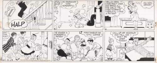 Chic Young | Blondie, demi-planche Ã  l’encre de Chine publ… | Millon