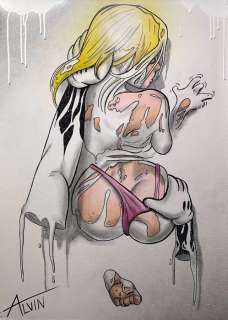 Alvin Silvrants | Mickey shows her the Milky Way - Original drawing in colour by Alvin Silvrants | Catawiki