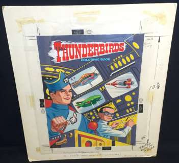 Jason Studios - Thunderbirds coloring book painted art cover - whitman - 1968