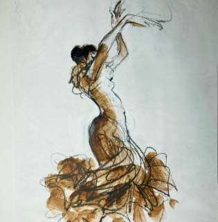 Follet, René | Follet, René - Dessin original - Hommage Ã  Ana Mirallès - La Danseuse - (2014) | Catawiki