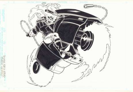 Jeff Albrecht, Steve Epting - ghost rider on bike character design