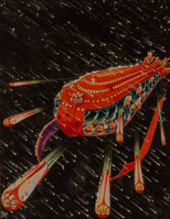 Frank R. Paul (American, 1884-1963)
 Castaways on Deimos, Wonder Stories magazine cover, August 1933
 Watercolor and gou... | Heritage