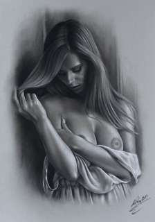 Denis Prenzel | Denis Prenzel - Original drawing - Pin-up Caron - Size: 29,7 x 42 cm. - (2021) | Catawiki