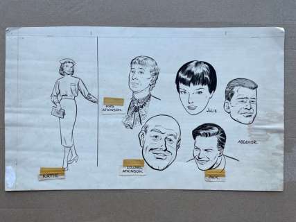 Forton, Gérald | Forton, Gérald - Dessin original + 18x Planche originale + demi-planche - Katie | Catawiki