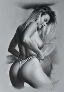 Denis Prenzel | Denis Prenzel - Original drawing - Pin-up Cara - Size: 29,7 x 42 cm. - (2021) | Catawiki