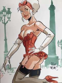 Meynet, Félix | Meynet, Félix - Dessin original couleur - Mirabelle coquine Ã  Paris | Catawiki