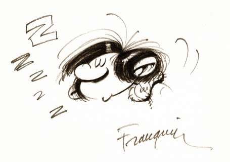 André Franquin | Gaston Lagaffe, dessin original au feutre fin. | Septimus