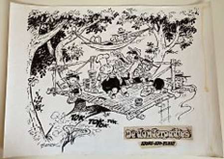 Berck - | Berck - Zeer grote originele tekening - De donderpadjes - Sjors-Sjo-plaat voor Sjors stripweekblad - (1973) | Catawiki