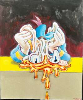 Toni Fernandez | Donald Duck - Toni Fernandez - Origineel kunstwerk - Donald geïnspireerd door Dali - Smeltende Donald (2015) | Catawiki