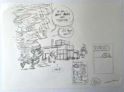 Cromheecke, Luc | Cromheecke, Luc - 29 Originele potloodschetsen - Roboboy | Catawiki