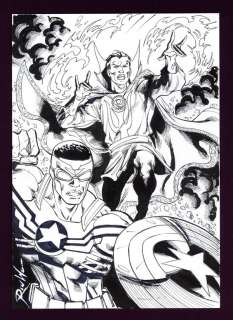 Doctor Strange and Sam Wilson Captain America Sketch by Ron Williams | mycomicshop.com