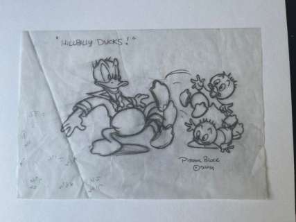 Patrick Block | Original pencil artwork by American Disney artist Patrick Block. - Hillbilly Ducks - Page volante - Exemplaire unique - (2000) | Catawiki