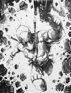 Jim Muniz - deadpool 11 x 17 full figure commission page full figure commission